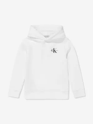 Calvin Klein Kids Small Monogram Hoodie in White