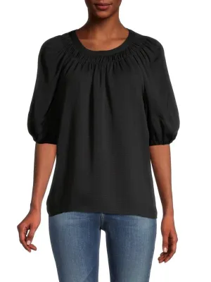 Calvin Klein Puff Sleeve Top Black