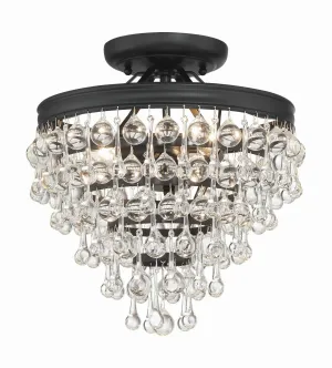 Calypso 3-Light Ceiling Mount in Matte Black