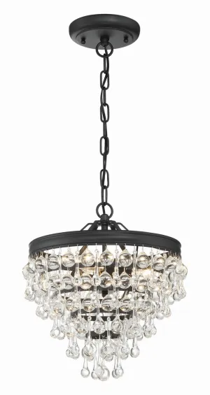 Calypso 3-Light Mini Chandelier in Matte Black