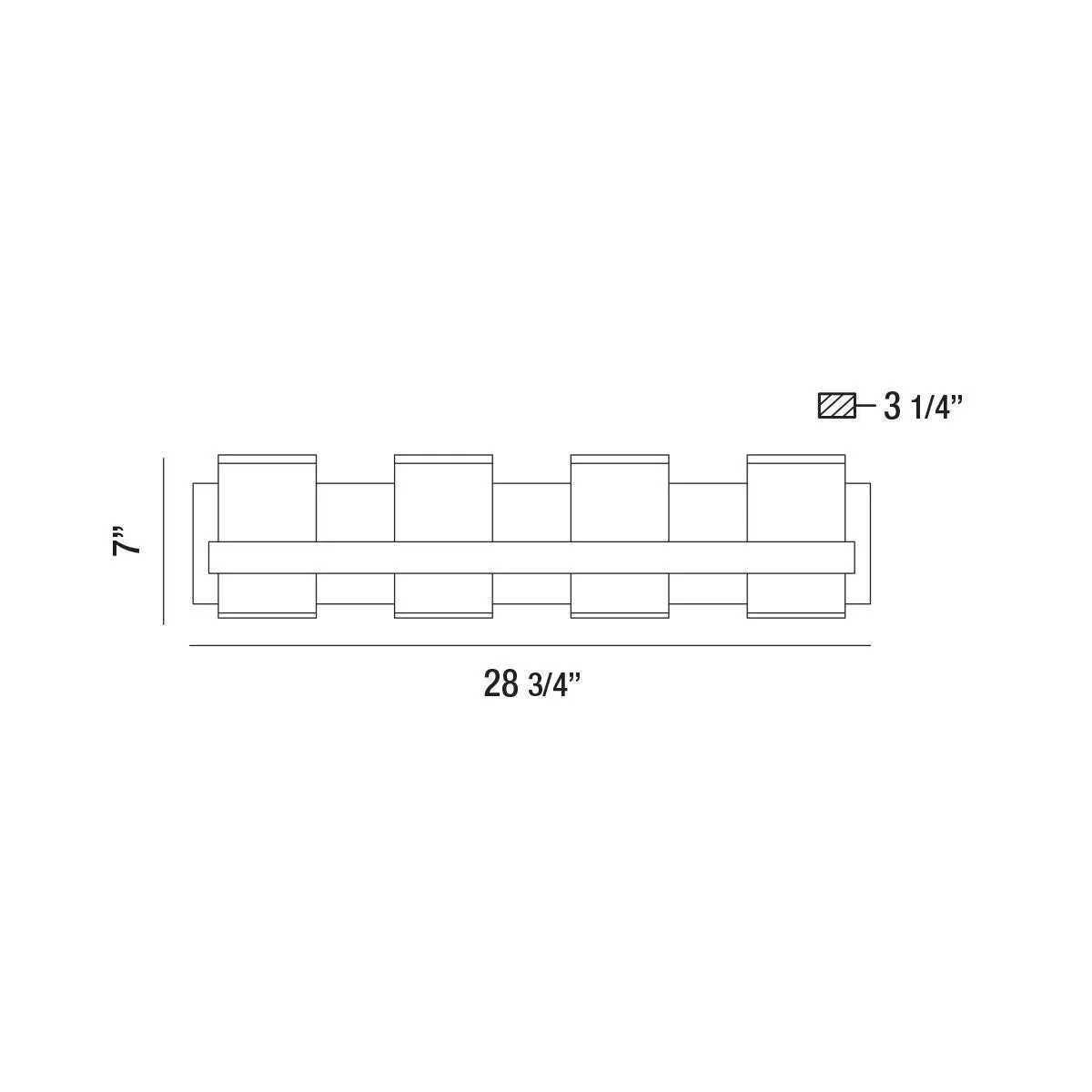 Cambridge 29 In. 4 Lights LED Vanity Light Black Finish