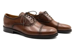 Cambridge Calf Leather Cap Toe - Chocolate