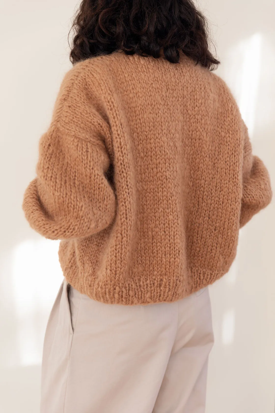 Camel Mohair and Organic Wool Cardigan