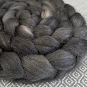 Camel Silk Roving - Gray - OOAK