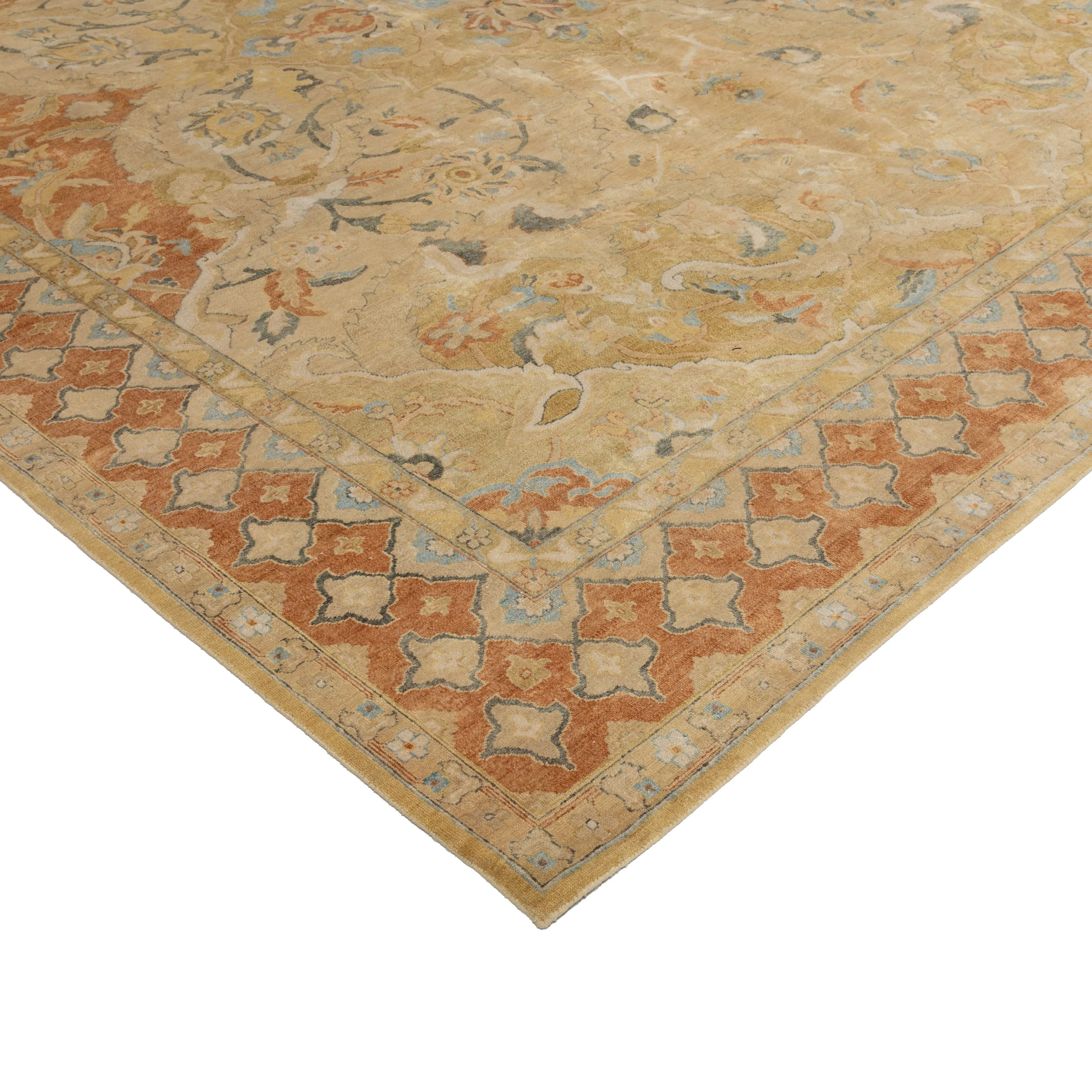 Camel Traditional Silk Rug - 12'2" x 14'11"