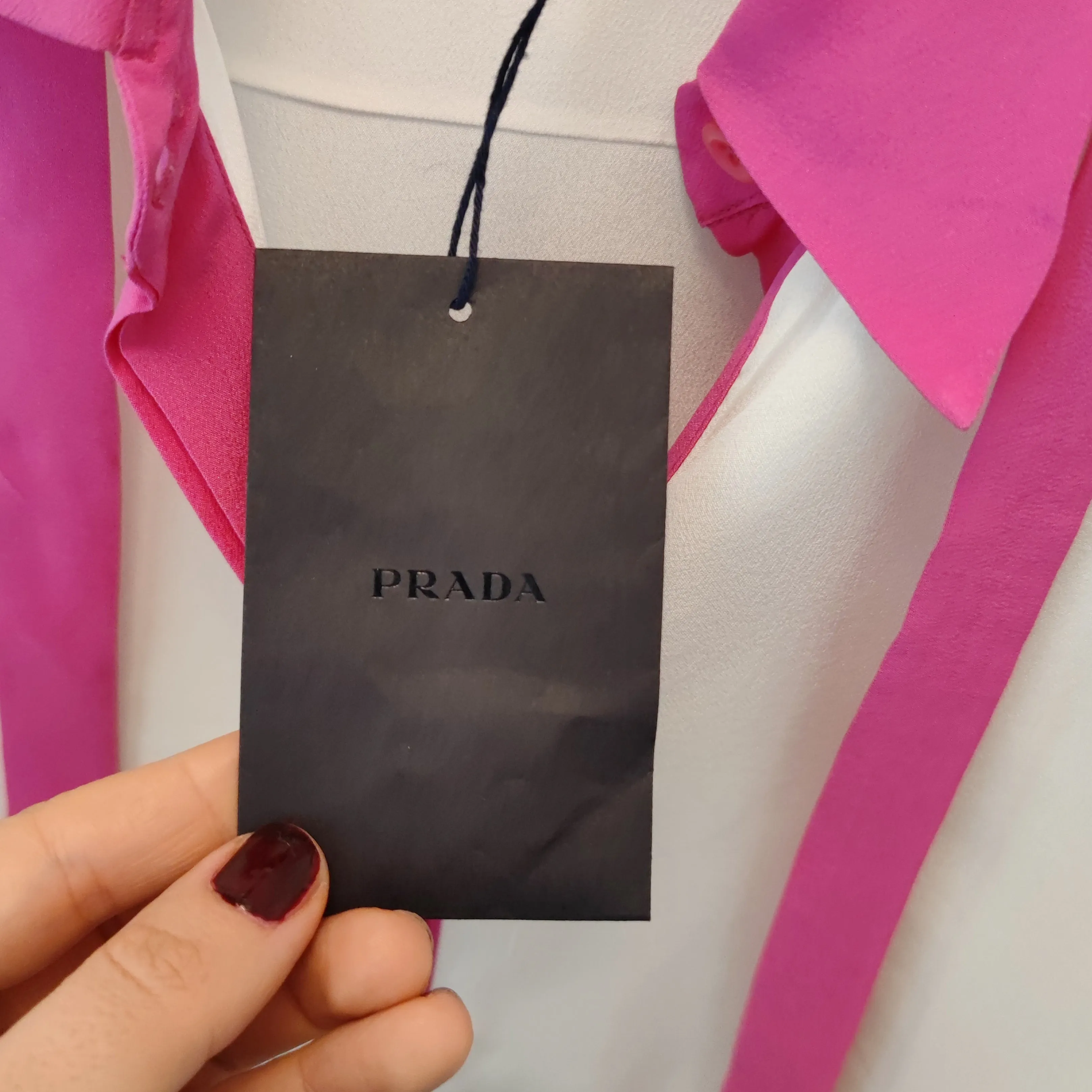 Camicia Prada 2015 pura seta talco   pink