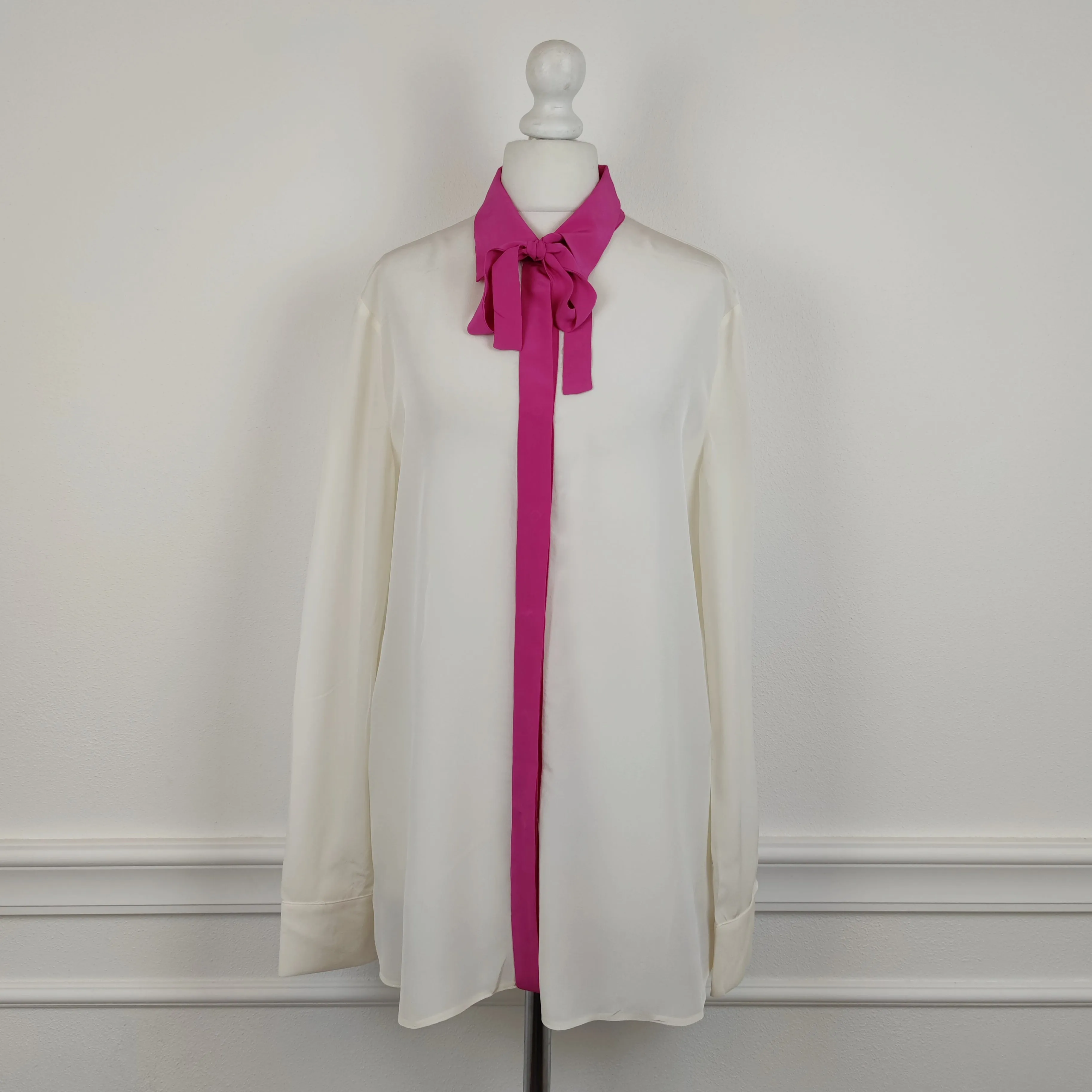 Camicia Prada 2015 pura seta talco   pink