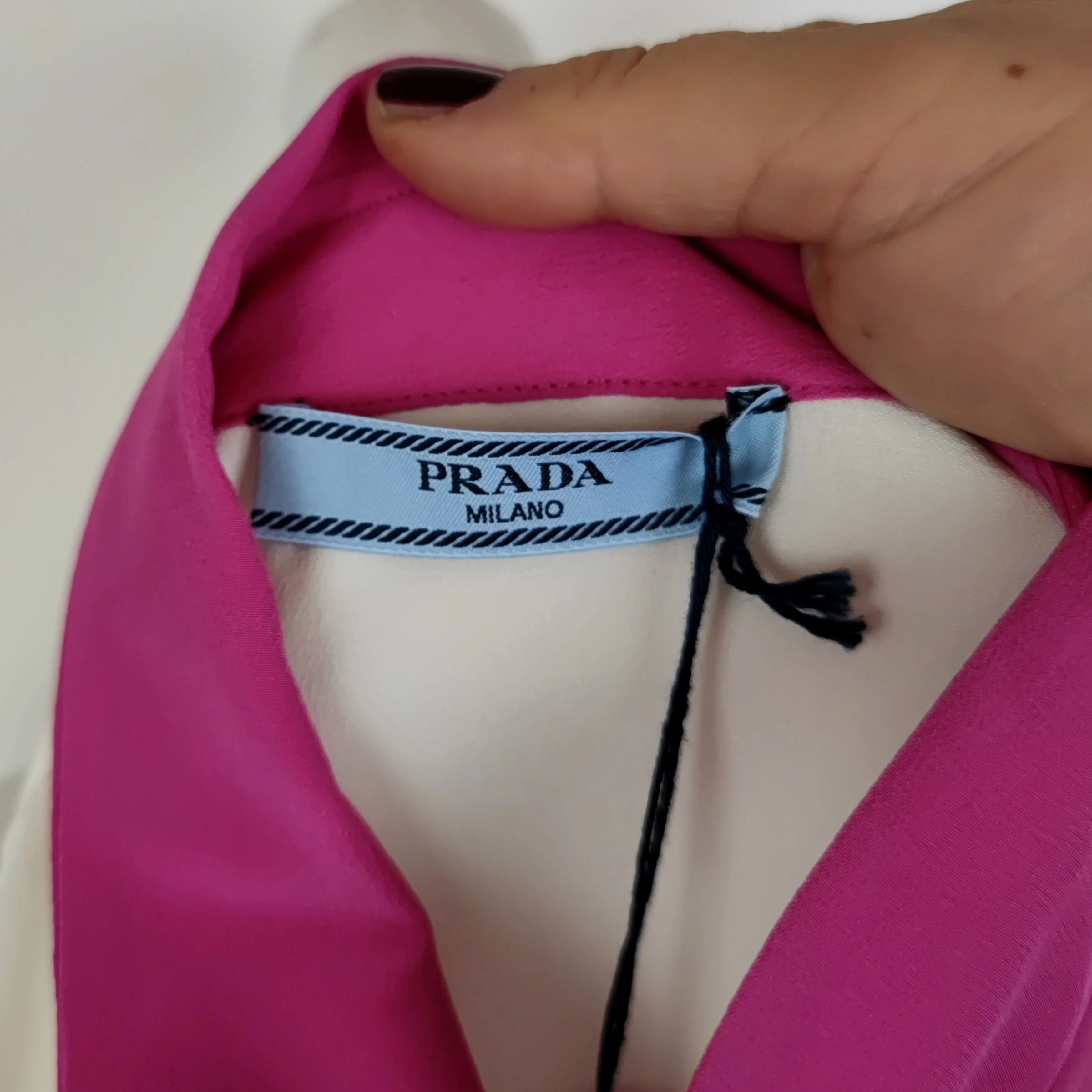 Camicia Prada 2015 pura seta talco   pink