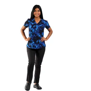 Camisa estampada con tonos Azules y Negro