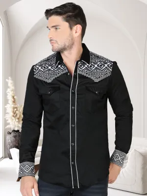 Camisa Vaquera Bordada Para Caballero LAMASINI Estilo LM-2201