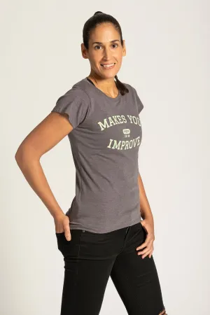 Camiseta Casual NOX Gris con Letras Lima - Talla XS