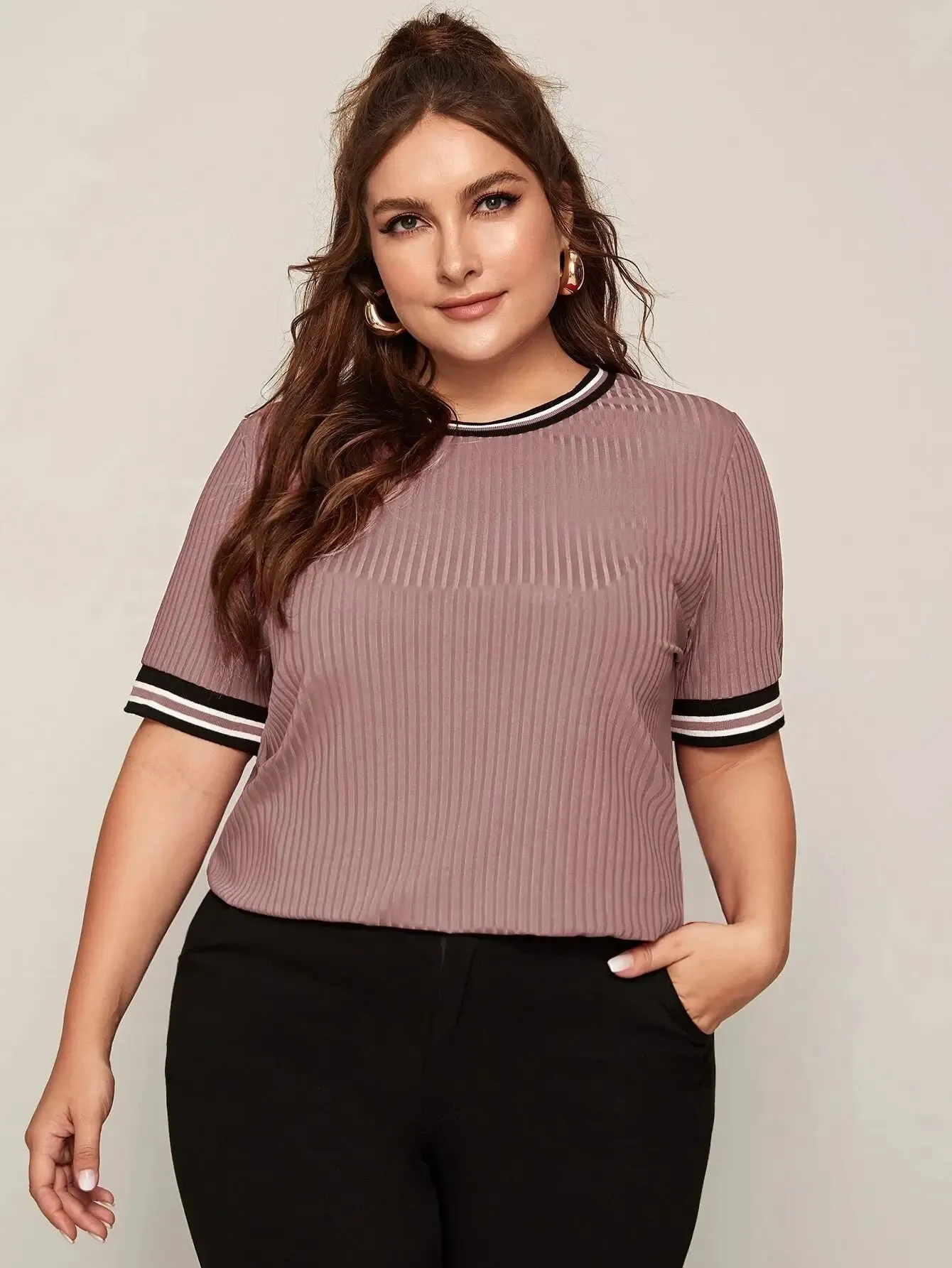 Camiseta De Malha Plus Size - Anna