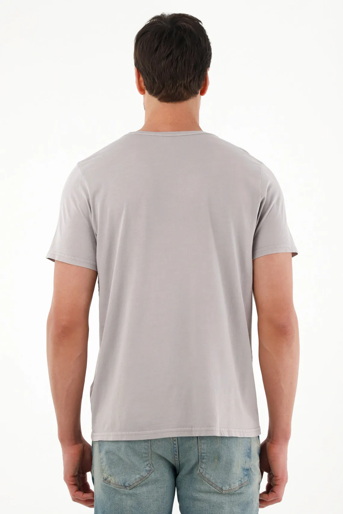 Camiseta gris overdye para hombre