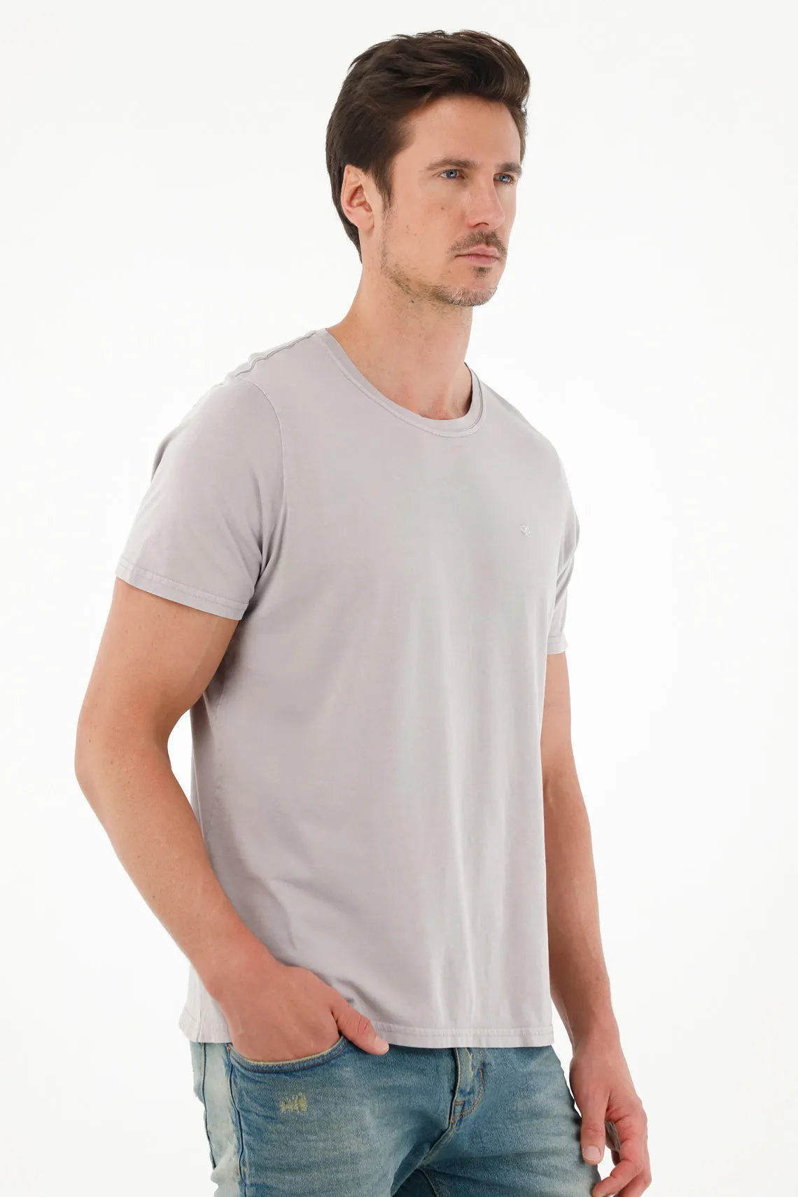 Camiseta gris overdye para hombre