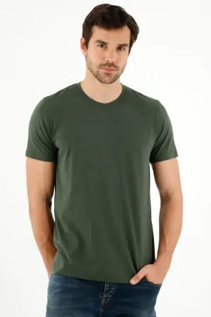 Camiseta manga corta verde para hombre