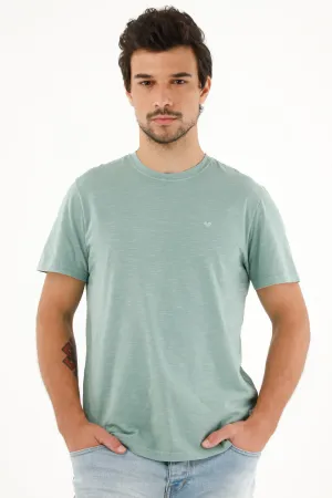 Camiseta verde en 100% algodón para hombre