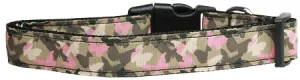 Camo Butterflies Nylon Dog Collar Medium Narrow