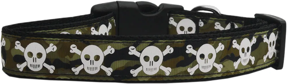 Camo Skulls Nylon Dog Collar Medium Narrow