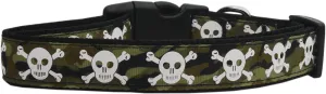 Camo Skulls Nylon Dog Collar Xs