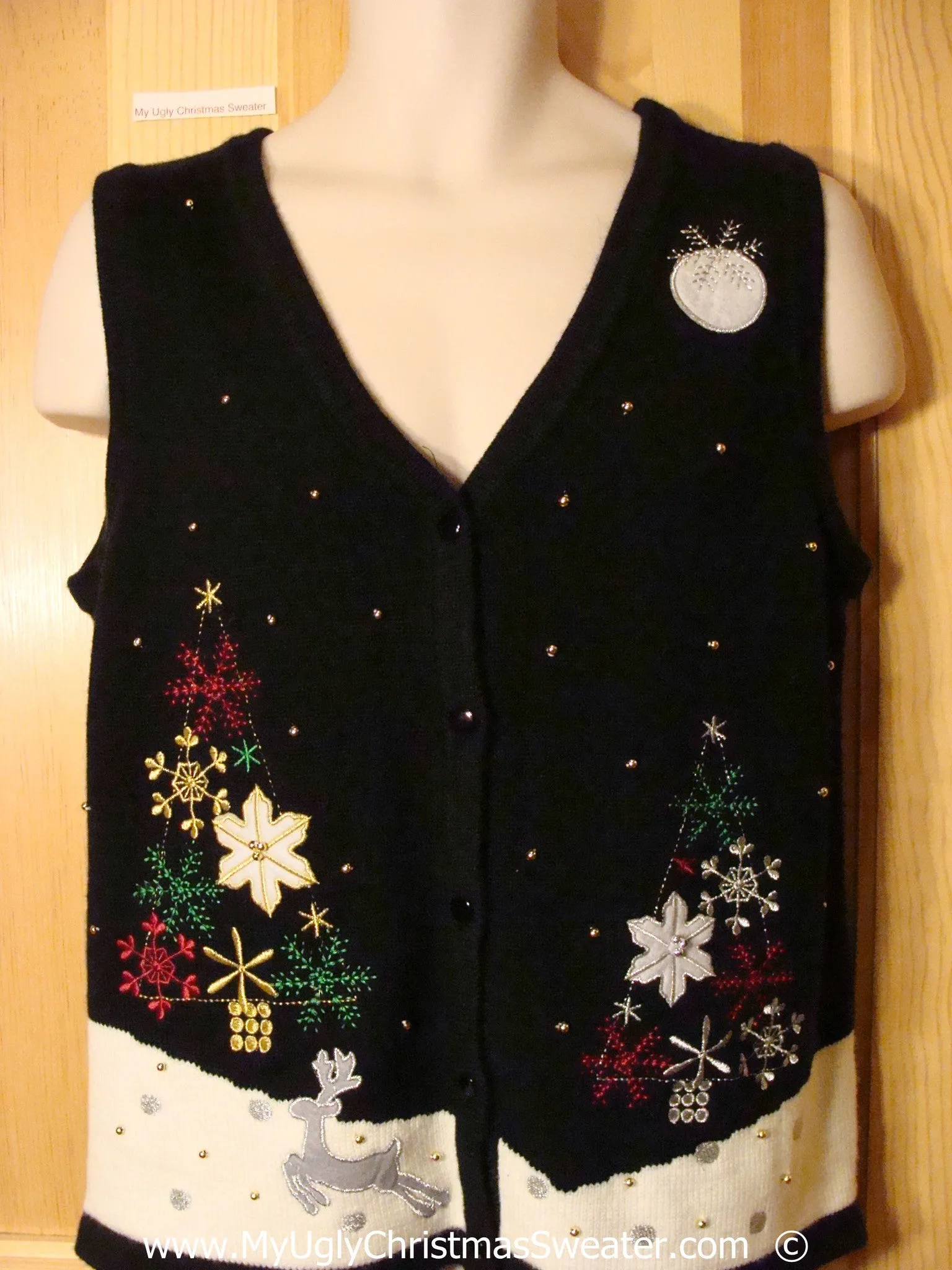 Camoflaged Reindeer Festive Christmas Sweater Vest