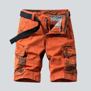 Camouflage cargo men's denim shorts