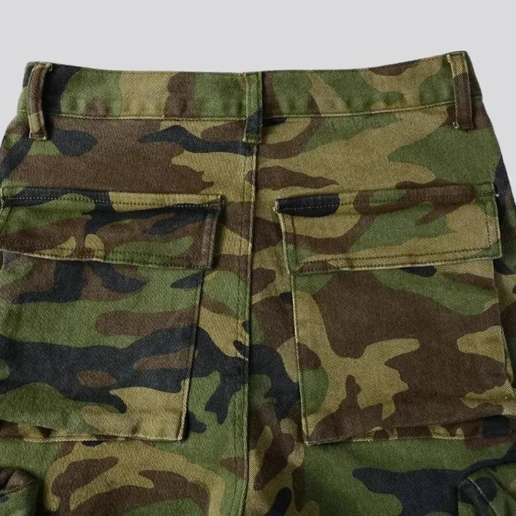 Camouflage men's denim pants