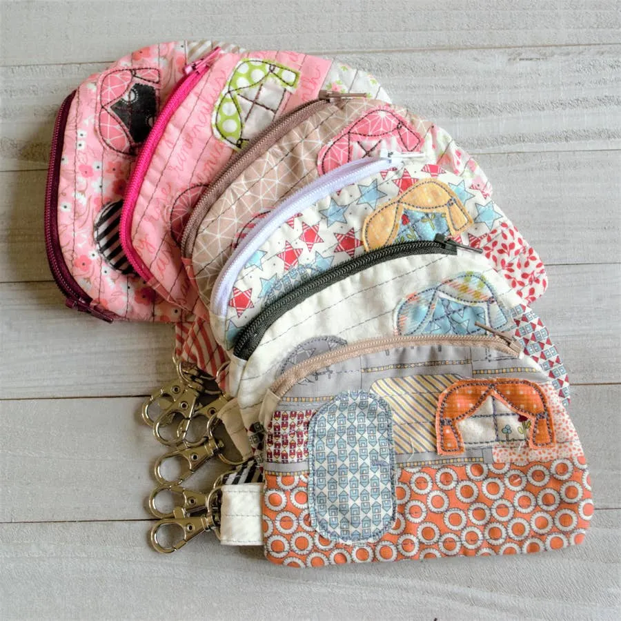 Camper Coin Purse - Handmade Repurposed Fabric - One of Kind