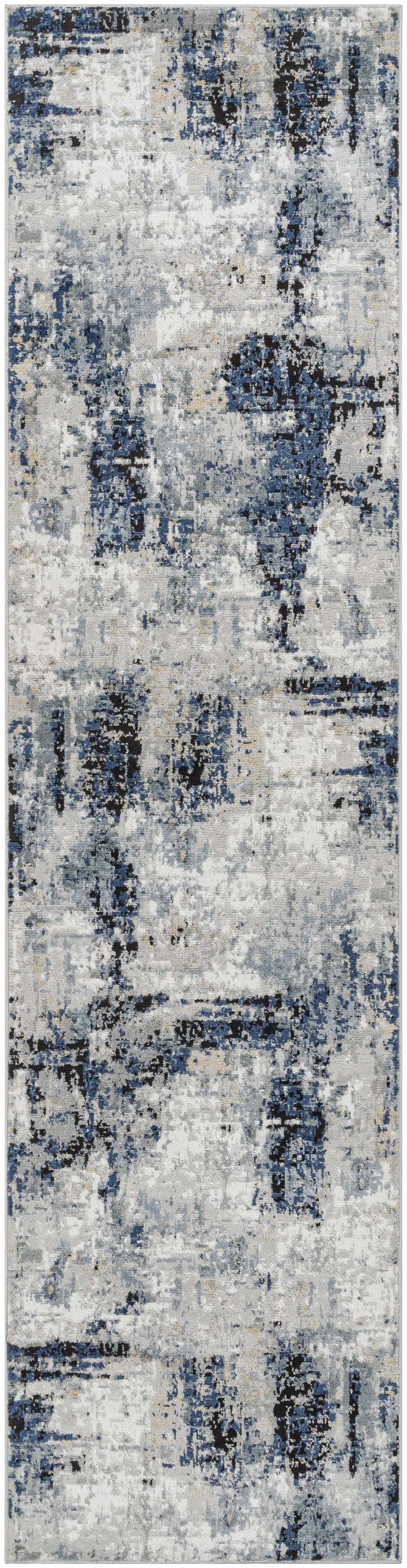 Campsall Gray&Blue Abstract Area Rug