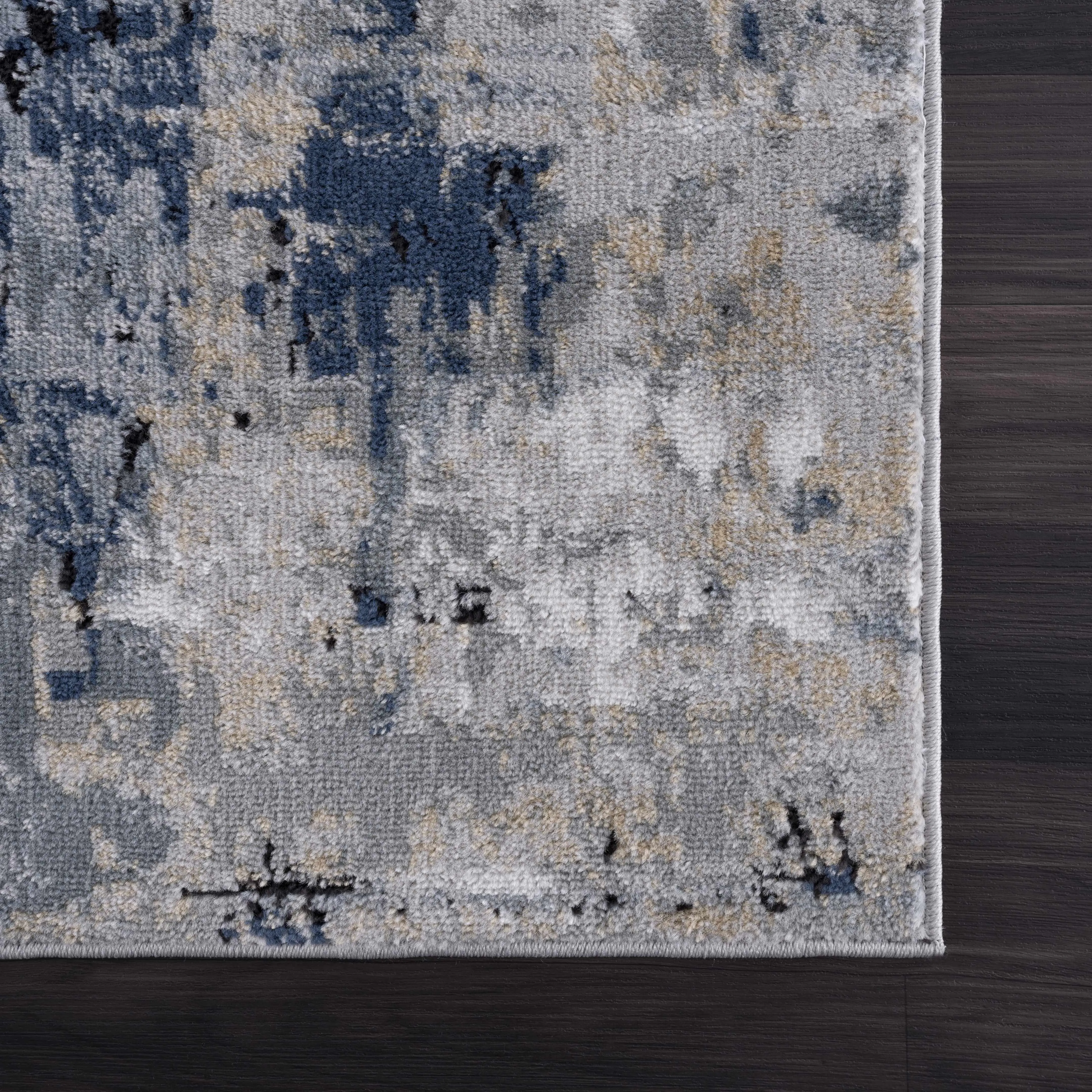 Campsall Gray&Blue Abstract Area Rug