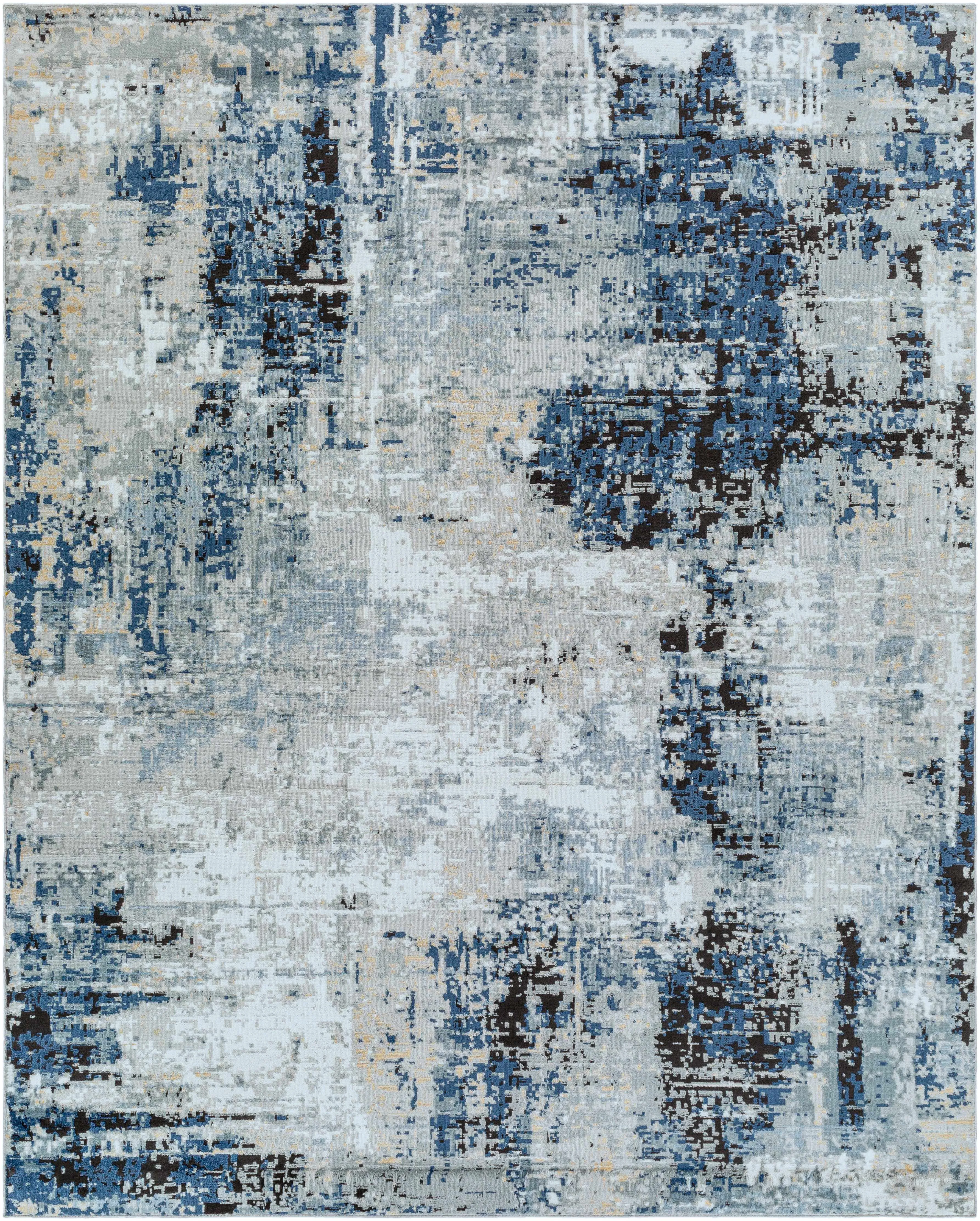 Campsall Gray&Blue Abstract Area Rug