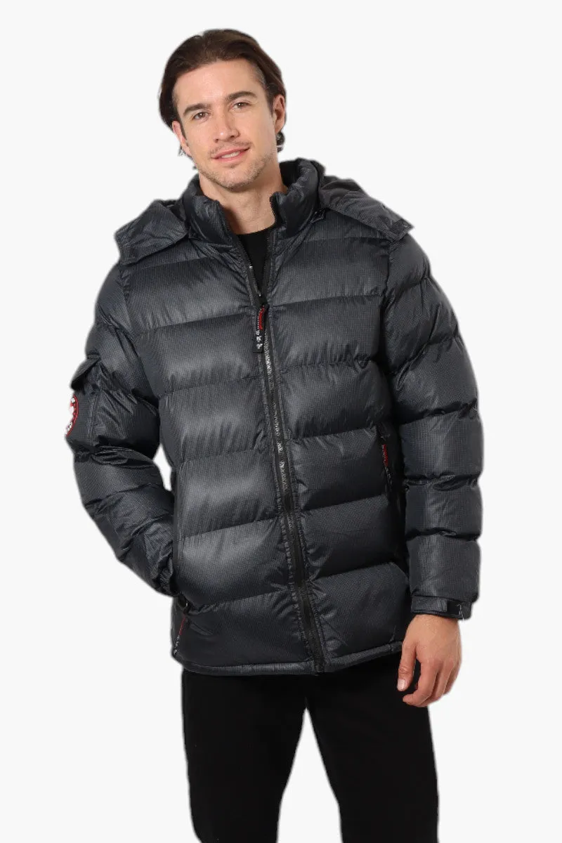 Canada Weather Gear Grid Pattern Bubble Bomber Jacket - Black