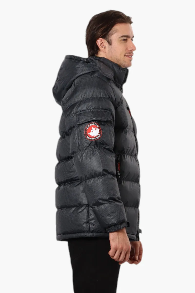 Canada Weather Gear Grid Pattern Bubble Bomber Jacket - Black