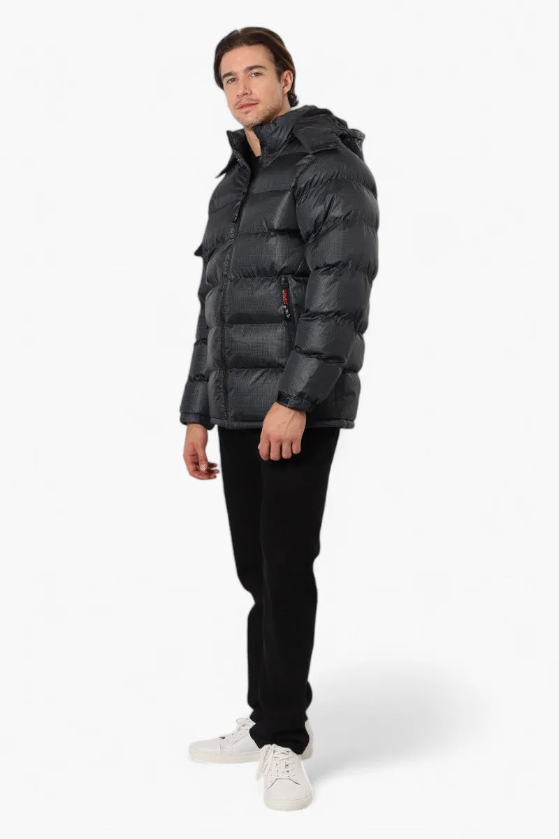 Canada Weather Gear Grid Pattern Bubble Bomber Jacket - Black