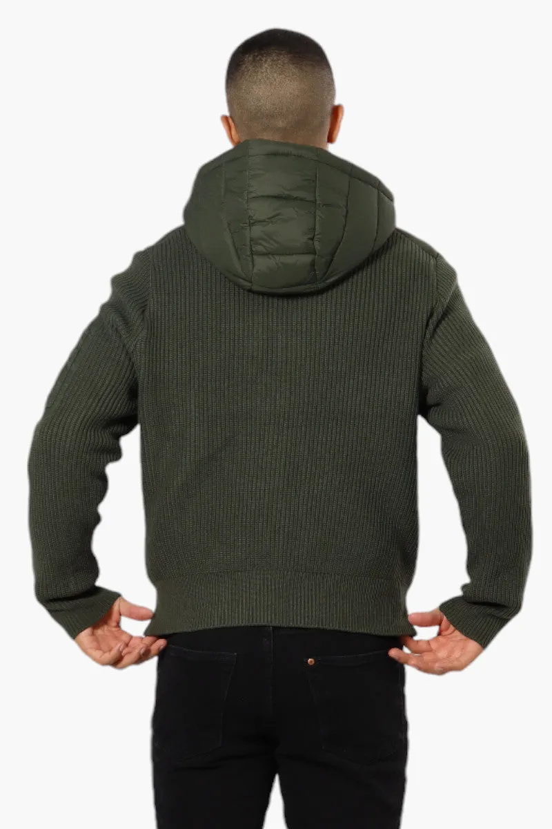 Canada Weather Gear Hooded Sweater Knit Lightweight Jacket - Olive