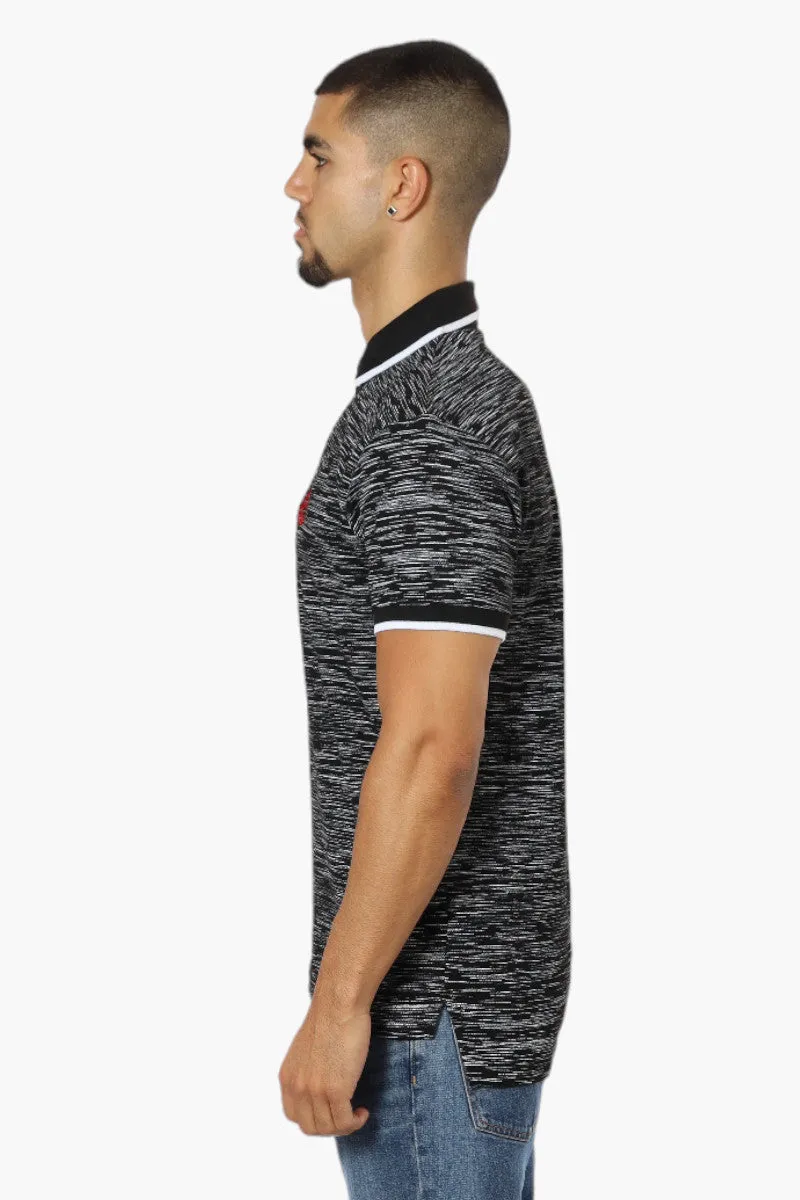 Canada Weather Gear Patterned Stripe Detail Polo Shirt - Black