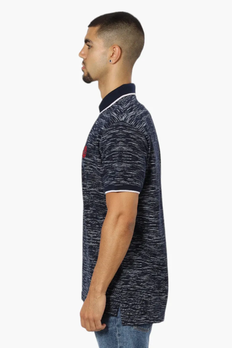 Canada Weather Gear Patterned Stripe Detail Polo Shirt - Navy