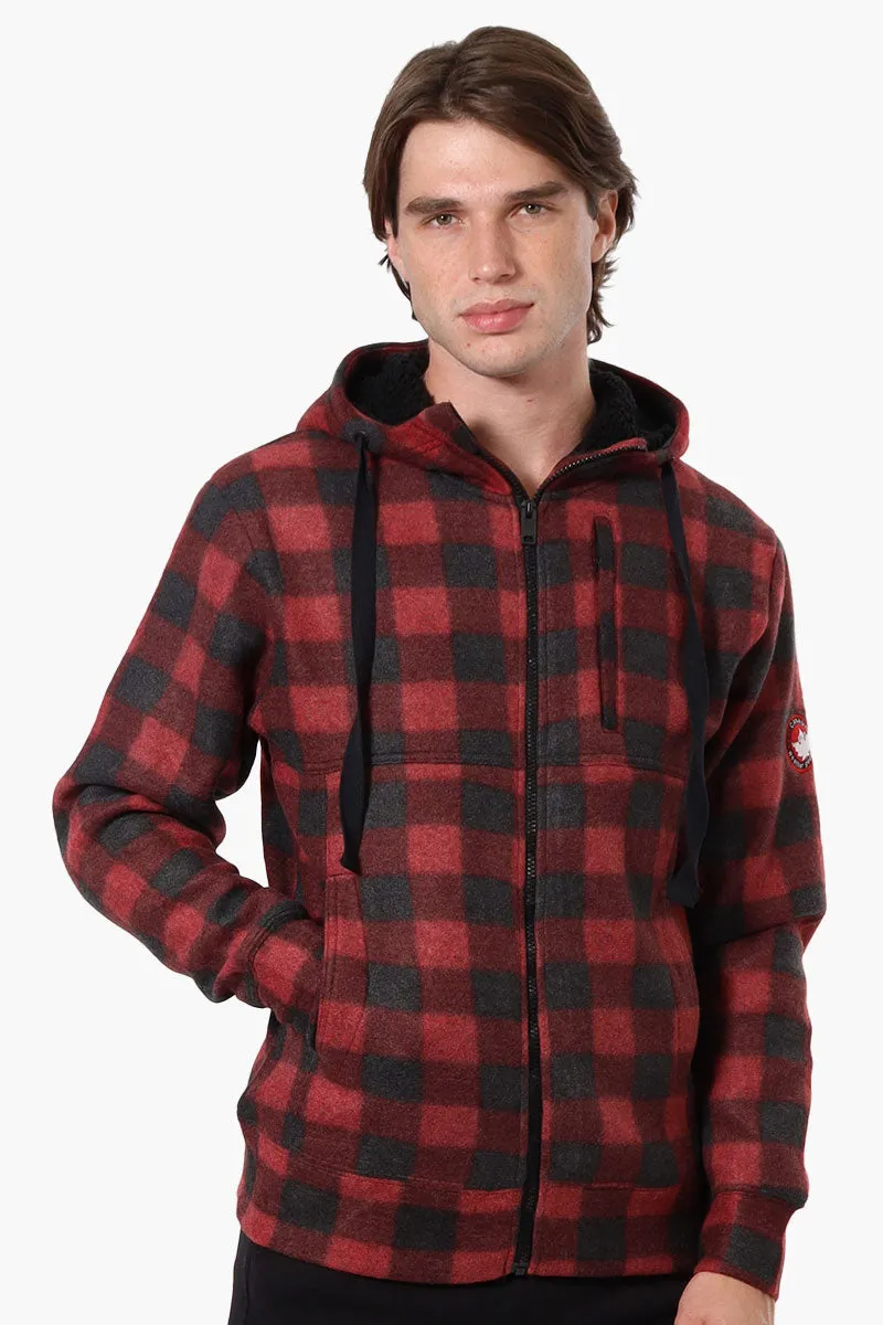 Canada Weather Gear Plaid Fleece Lined Lightweight Jacket - Red