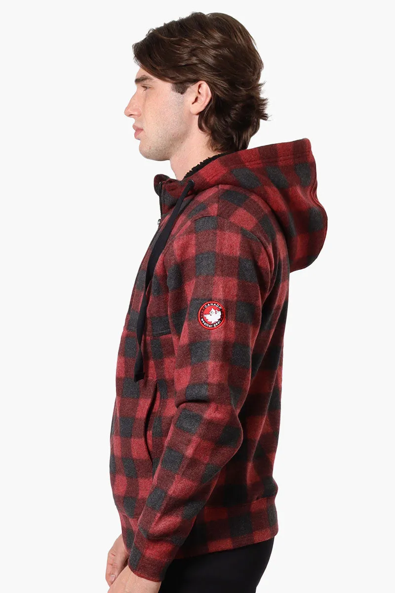 Canada Weather Gear Plaid Fleece Lined Lightweight Jacket - Red