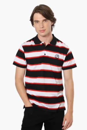 Canada Weather Gear Striped Button Up Polo Shirt - Black