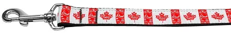 Canadian Flag In Swirls Nylon Dog Leash 5-8 Inch Wide 6ft Long