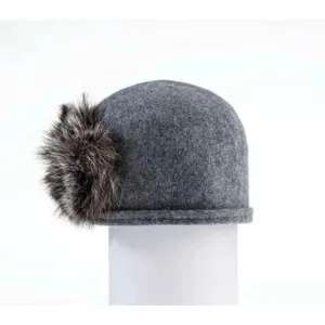 Canadian Hat | Cici | Ormos Hat with Upcycled Fur Side Pom