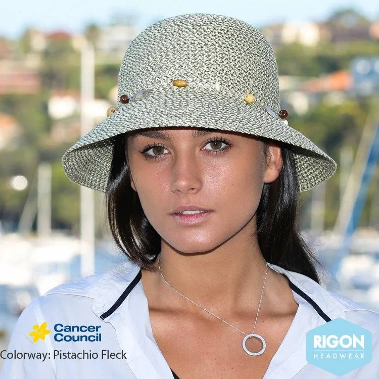 Cancer Council Ladies Bohemian Bucket Hat - Pistachio Fleck