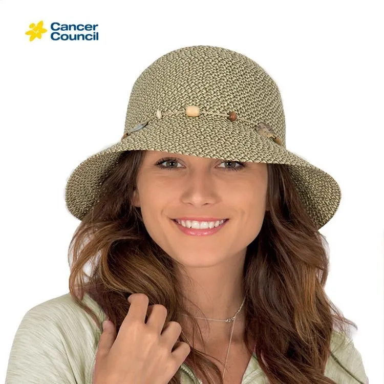 Cancer Council Ladies Bohemian Bucket Hat - Pistachio Fleck