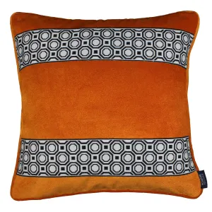 Cancun Striped Burnt Orange Velvet Cushion