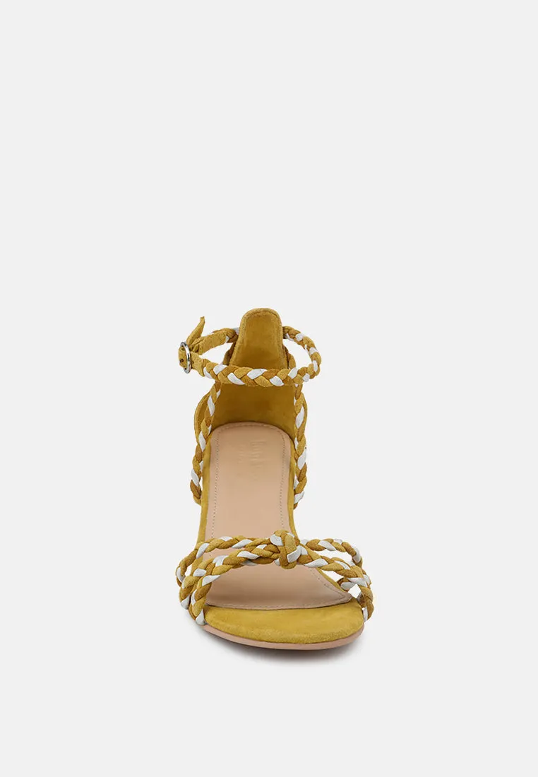 CANDANCE Mustard Block Heel Sandal