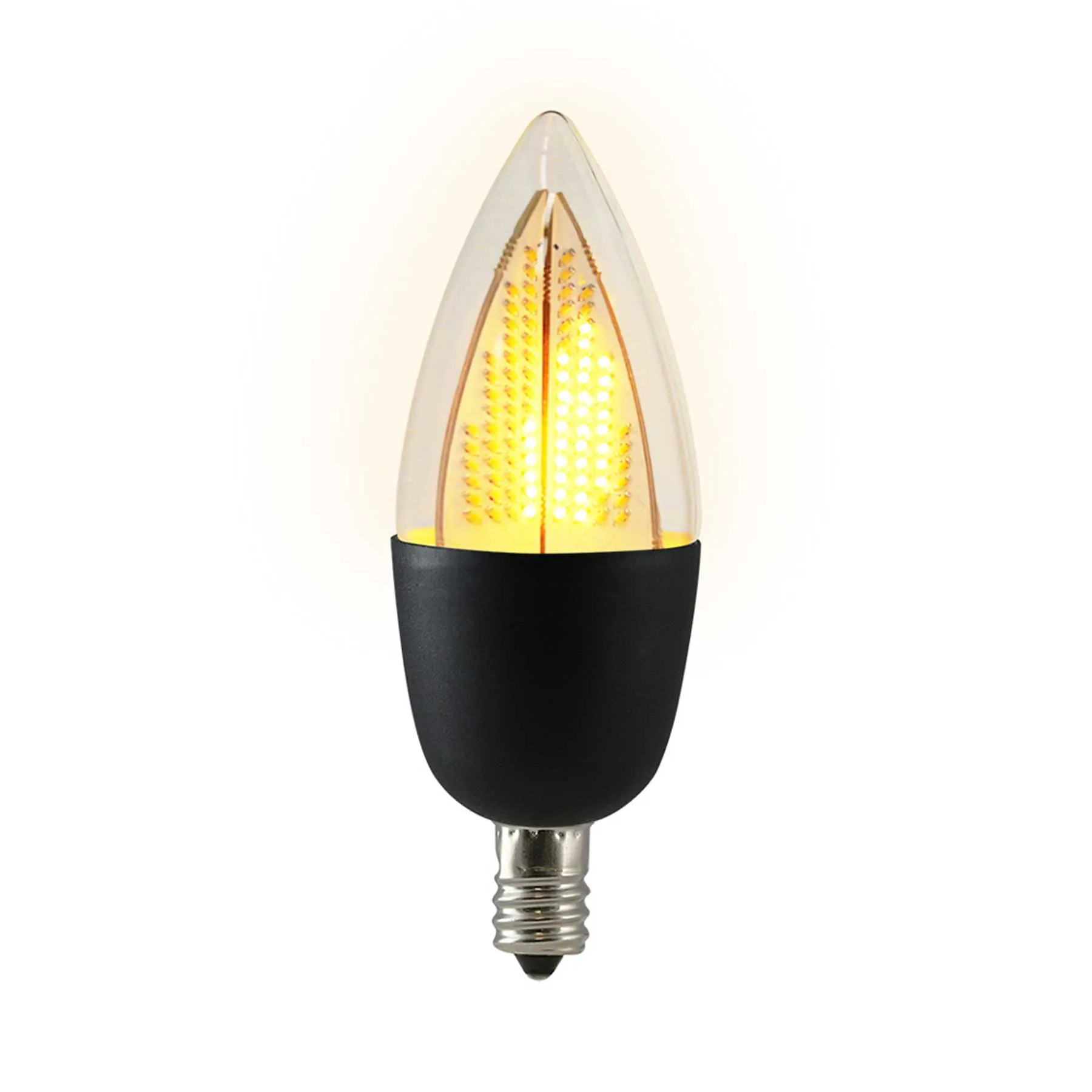 Candelabra Flame 1800K Flicker LED Light Bulb, Black Base