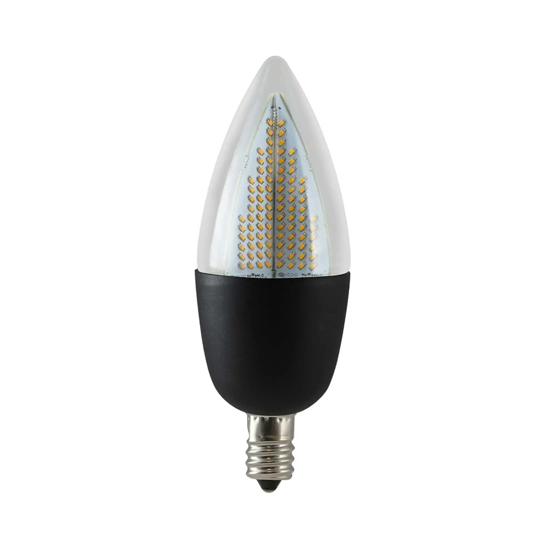 Candelabra Flame 1800K Flicker LED Light Bulb, Black Base