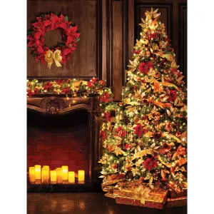 Candle Light Christmas Printed Backdrop