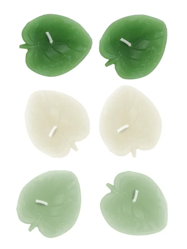 Candles in Leaf Shape - 6 Pieces