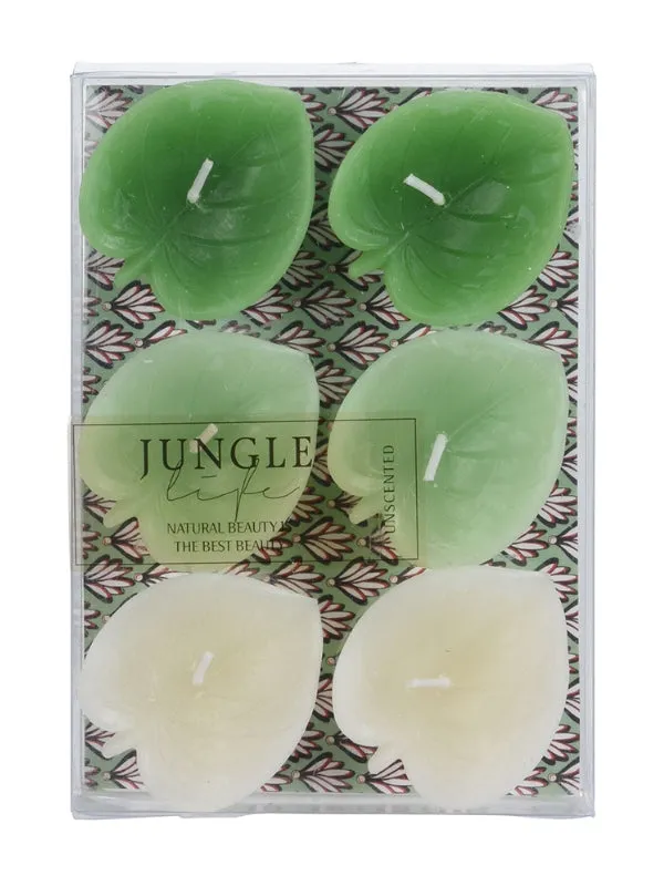 Candles in Leaf Shape - 6 Pieces